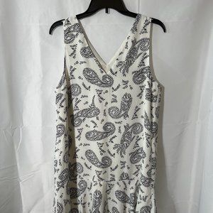 Banana Republic White Paisley Dress Sz M